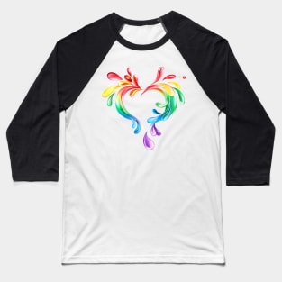 Heart of Rainbow Drops ( Rainbow Heart ) Baseball T-Shirt